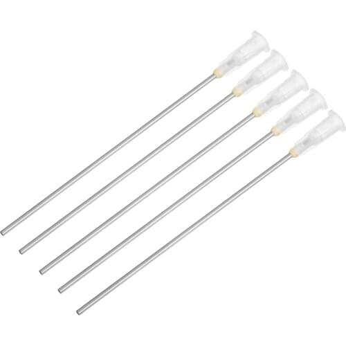 5pcs 100mm White Blunt Dispensing Needles Plastic + Metal Material Syringe Needle Tips For Ink Refilling Mixing Liquid