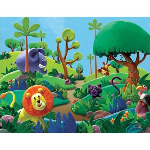 5D DIY Diamond Painting Forest Elephant Leopard Lion Cartoon Diamond Embroidery Full Cross Stitch Rhinestone Mosaic Home Decor