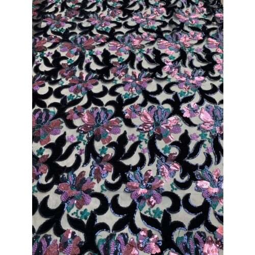 African Sequin Mesh Lace Fabric 2021 High Quality French Mesh Lace Fabric Nigerian Tulle Lace Fabric Wedding FJ35891