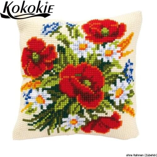 DIY accessories for cross stitch kits 3D mat sets handmade throw pillow flower cushion handicraft Embroider Needlework kits