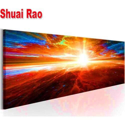 Large Modern Abstract SPACE,Diamond Crystal Paintings Diamond Embroidery Full round 5d Diy diamond painting Sea landscape