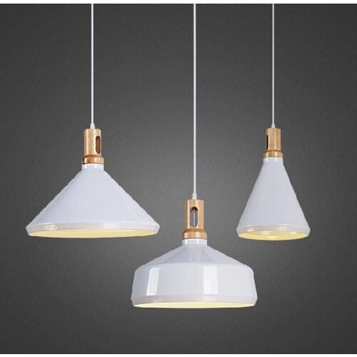 Nordic Simple Restaurant Wood Creative Lamps Modern Coffee Shop Bedroom Aisle Single Head log Aluminum Pendant Lights