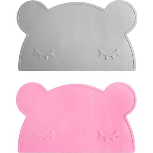 Kids Placemats - Silicone Placemat For Kids, Silicone Bear Placemat ，Waterproof Non Slip Baby Placemat, Portable Food Mat Travel