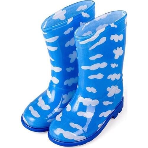 Kids Boys Girls Rain Boots Soft PVC High Tube Student Water Shoes Baby Non-Slip Rain Boots New Style Mid-calf Slip-on Boots