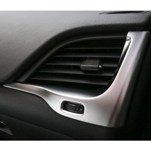 For Jeep Cherokee 2014-2016 2PC ABS Interior Car Dashboard Left & Right Vent Bezel Decoration Frame Cover Sticker