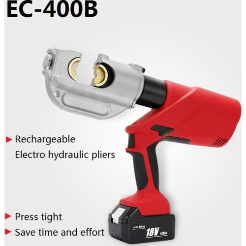 EC-400B Electric Hydraulic Clamp Rechargeable Lithium Battery Portable Electrician Crimping Copper Terminal Cable Crimping Tool