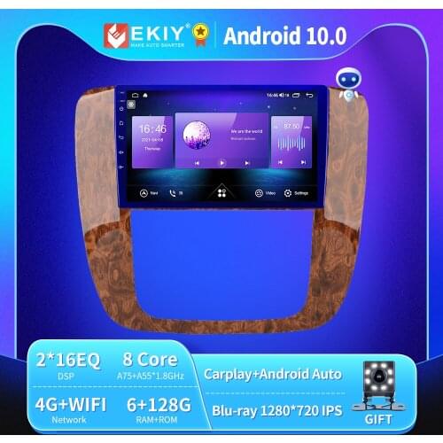 EKIY 6+128G DSPAutoradio Android 10.0 For GMC Yukon/Acadia/Tahoe 2008-2012 Car Radio GPS Multimedia Blu-ray IPS QLED no 2din dvd