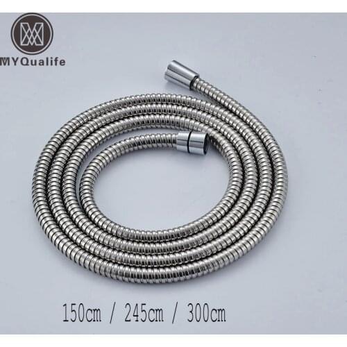 Chrome Stainless steel Flexible shower hose soft shower pipe Bathroom water pipe common plumbing hoses1.5/2.45/3m