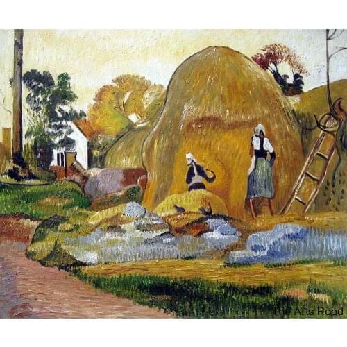Yellow Haystacks (The Golden Harvest), 1889 by Paul Gauguin Oil Paintings Online Landscape Art Hand-made 100