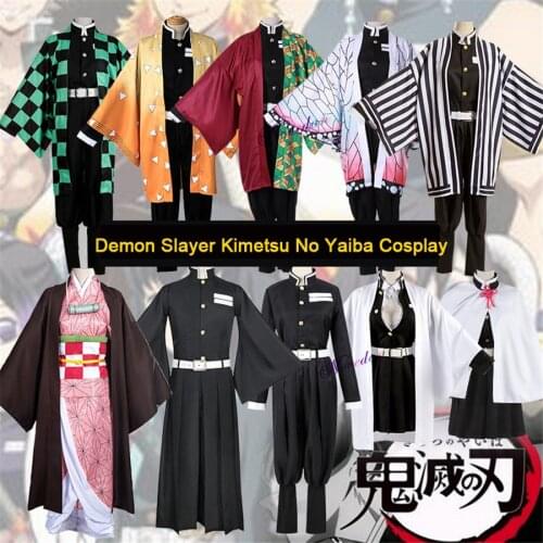 Anime Demon Slayer Kimetsu No Yaiba Kochou Shinobu Agatsuma Zenitsu Kamado Tanjirou Giyuu Nezuko Kimono Uniform Cosplay Costume