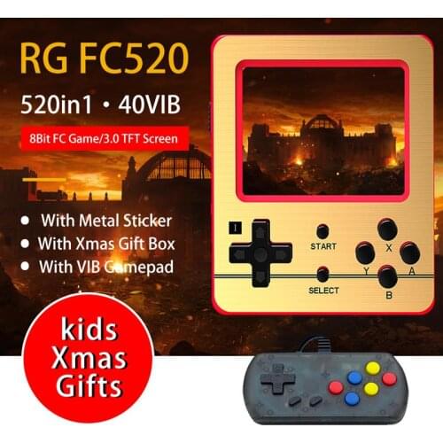 Retro RG FC520 Game Console Super Classic Game 8 Bit Family TV Video Game Console Built-in 520 Games Handheld Gaming Player Gift