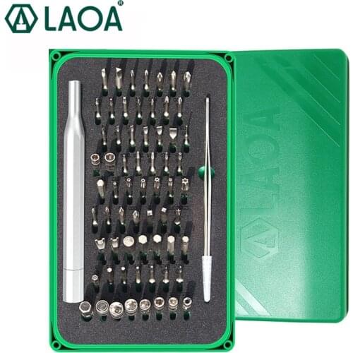 LAOA 66 pcs Precision Screwdriver Sets S2 Alloy steel Bits with Magnetic Mobile Phone Laptop Repair for Mackbook