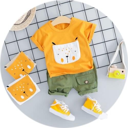 Hot Sale Brand Boys Clothing Children Summer Boys Clothes Print Kids Boy Clothing Set T-shit+Pants Cotton
