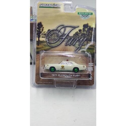GreenLight 1:64 1977 Ply mouth Fury White Green version Alloy toy cars Metal Diecast Model Vehicles For Children Boys gift hot
