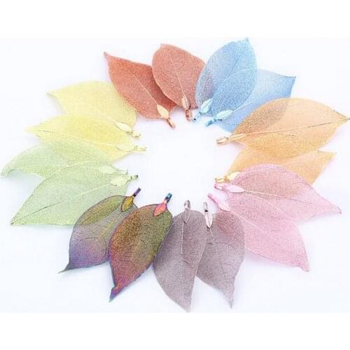 Fashion Natural leaf charms handmade jewellery findings diy jewelry making charm for womens/Girls Earrings/Necklace fine Pendant