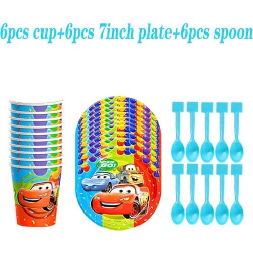 Disney Lightning McQueen Party Decorations Supplies Birthday Party Disposable Tableware Set Plate Paper cup Baby Shower Boys Toy