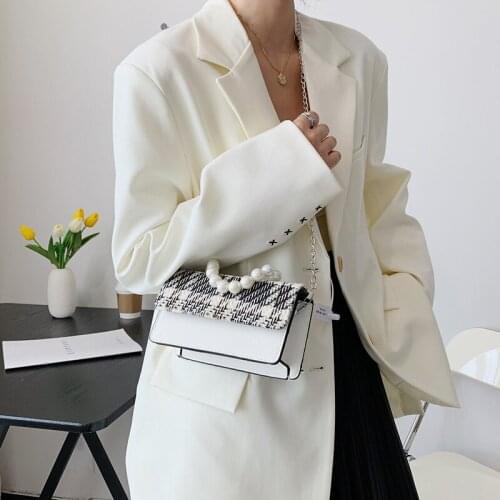 Autumn small bag female 2021 fashion plaid shoulder small square bag messenger bag crossbody bags for women