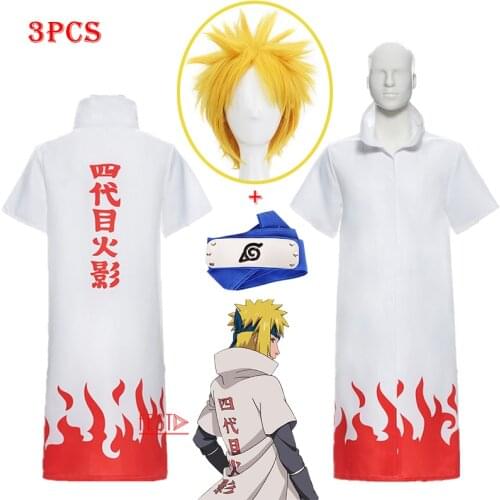 Anime Boruto Role Minato Namikaze Cosplay Cloak White Cape Wig Headband Fourth Yondaime Stand-up Collar Costume Props Woman Man