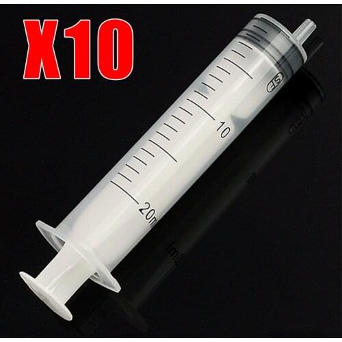 10pcs 20ml Sampler Plastic Syringe Cubs Measure Nutrient Hydroponic Nutritional Measurement Medical Health Tool (without needle)