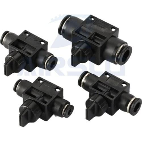 10PCS HVFF Pneumatic Finger Valve Quick Push In Connector Air Tube Hose 4mm 6mm 8mm 10mm12mm Air Flow Control Regulator Fitting