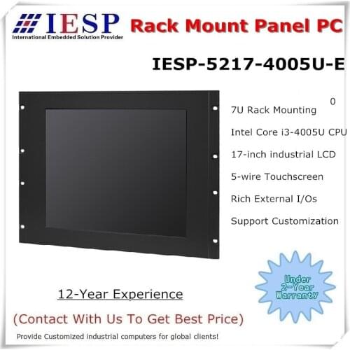 Rack Mount industrial panel PC, Core i3-4005U CPU, 17 inch LCD, 4GB RAM, 500GB HDD, 4*COM/4*USB/1*GLAN, Industrial HMI