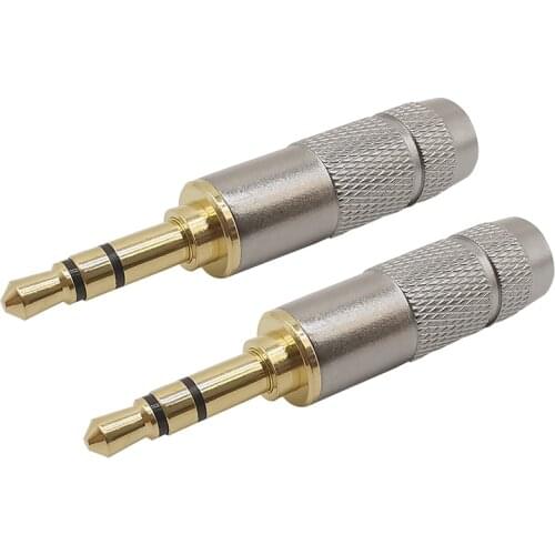 1/2/5Piece Replacement Gold-plated 3.5mm 3 Pole Male Plug Stereo Audio Headphone Plugs Soldering Connector