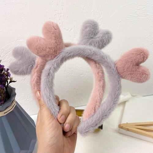 Fluffy Little Antlers Hair Hoop Cute Wash Face Head Hoops Womens Hair Ornaments