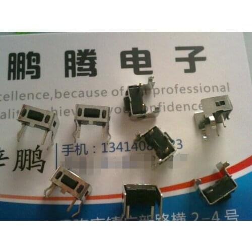 20PCS/lot Touch switch 3*6*4.3 key switch side press 2 feet with fixed bracket, environmental protection (imported shrapnel)