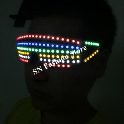 T25 Colorful led light glasses ballroom dance stage costumes dj disco dancer wears party cosplay costumes led clothes suit props
