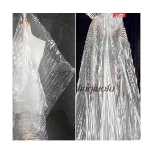 Creative transformation material transparent pleated texture tpu cloth Pvc leather clothing diy design fabric