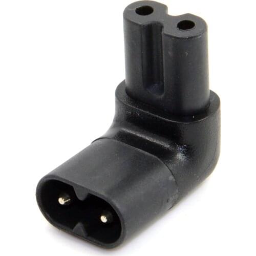 Figure 8 IEC 320 C7 to C8 90 Degree Up Down Angled Right Angle AC Power Adapter Extension