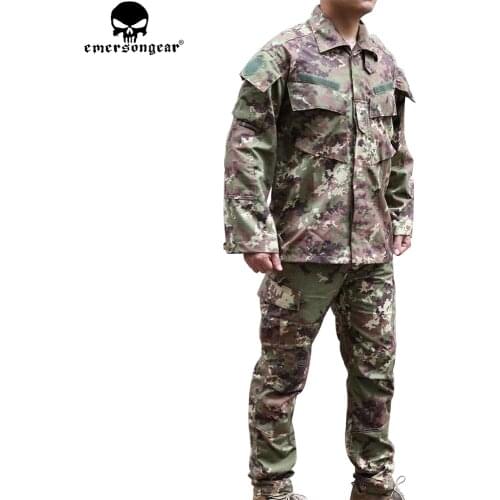 EMERSONGEAR Military Airsoft BDU Combat Suit Italy Vegatata Unifor Airsoft Hunting Tactical Shirt Pants VEG EM6981