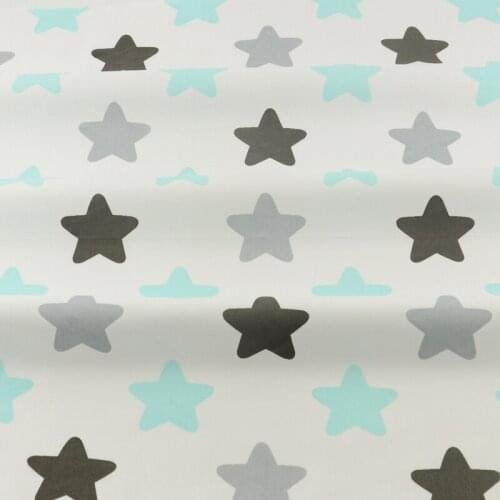 100% Cotton Fabric High Quality Patchwork White Home Textile Colored Stars Designs Twill Bedding Cloth dress Quilting