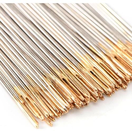 100PCS/Lot Golden Tail Embroidery Fabric Cross Stitch Needles Size 24 For 11CT Stitch Cloth Sewing Kit