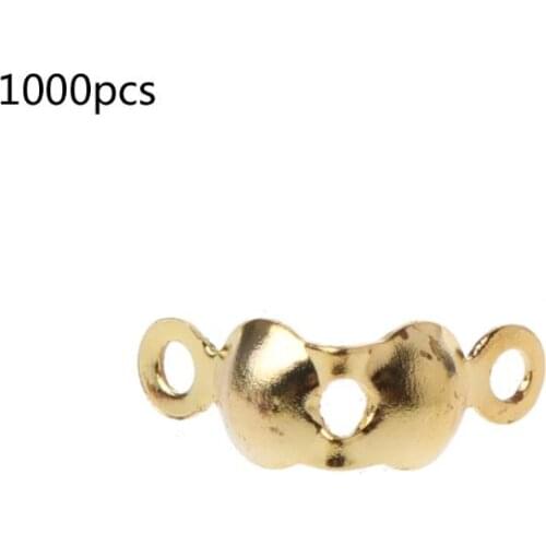 1000Pcs Clamshell Bead Tips Knot Covers Double Closed Loops DIY Jewelry Findings C1FC
