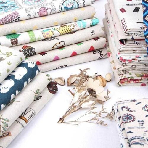 100x150cm Linen Cotton Fabric For Patchwork Quilting Fabrics Cloth DIY Bags Sofa Curtain Tablecloth Cushion Material