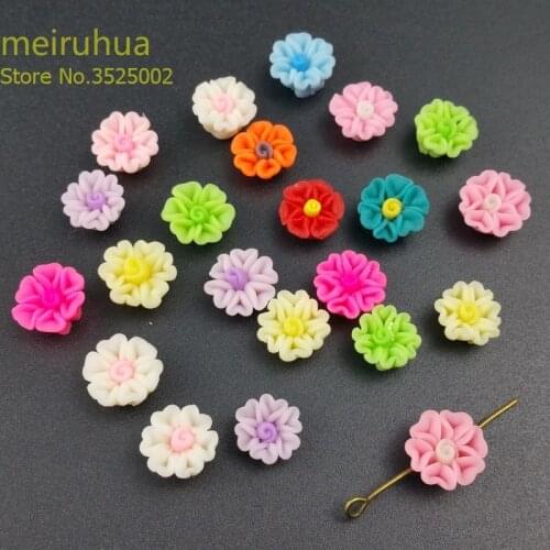 20pcs/lot 9~10mm Mix Handmade Soft Polymer Clay Daisyr for DIY necklace bracelet hair ornament Jewelry Making ring set