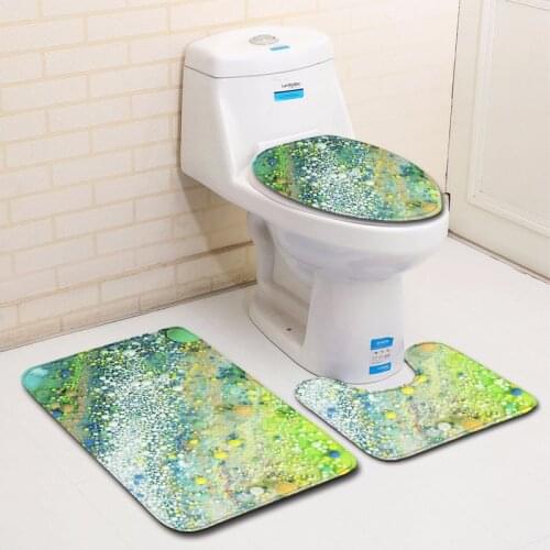 3pcs/set Vintage Cartoon Print Anti-slip Bathroom Floor Mat Home Decor Shower Non-Slip Rug Bath Door Mats