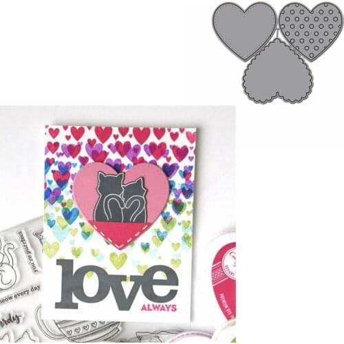 3 Delicate Love-Hearts Die Cuts For Cards Making 3 Delicate Love-Hearts dies scrapbooking metal cutting dies new 2019