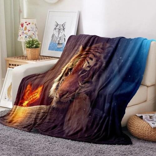 3D Printed Tiger Elephant Peacock Animal Blanket Thrown On The Sofa Bed Blanket Newborn Baby Blanket Soft And Warm Children Gift