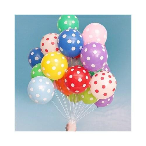 5/10Pcs 2.8g 12Inch Large Size Polka Dot Latex Balloon Childrens Day Graduation Ceremony Wedding Decoration Baby Shower Air Bal