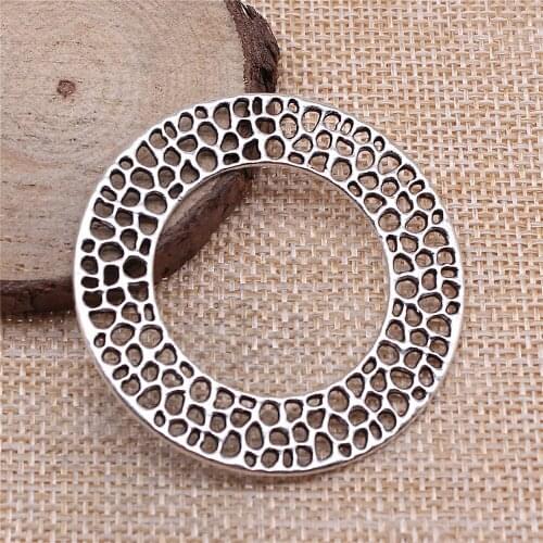 5pcs 49x49mm Jewelry Making DIY Handmade Craft Charms Antique Silver Color Wreath Pendant
