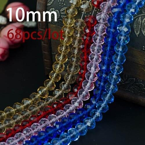 5A qaulity !!!10MM 68 piece/lot Bicone crystal beads Cut Faceted Round Glass Beads
