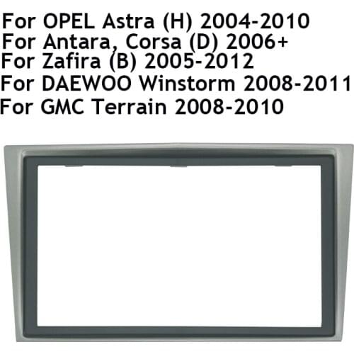 2 Din Car Radio Fascia For OPEL Astra (H)/DAEWOO Winstorm/Terrain Silver Stereo Fascia Dash CD Trim Installation Frame Kit