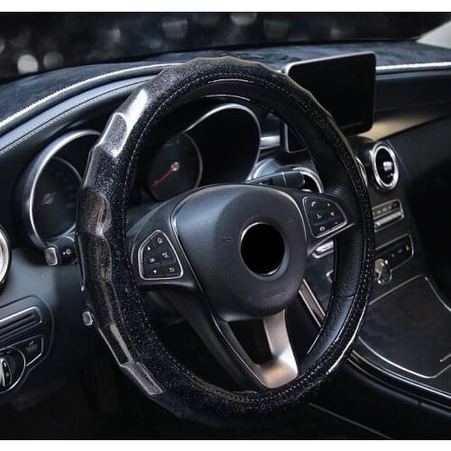 Car Classic Wave pattern Steering wheel cover Auto Rhinestone steering wheel cover universal Fluorescent film car accessories