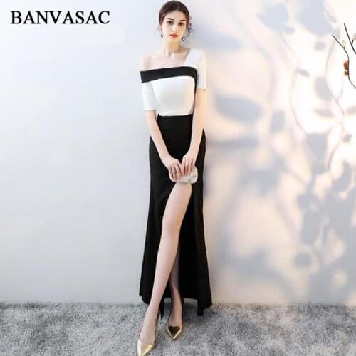 BANVASAC Womens One Shoulder Evening Dresses