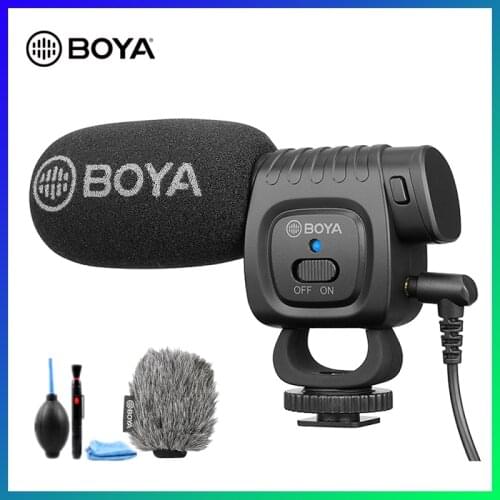 BOYA BY-BM3011 On Camera Record Microphone for Canon Sony Nikon DSLR Camera Smartphone 3.5MM Jack Cold Shoe Youtobe Vlog Mic