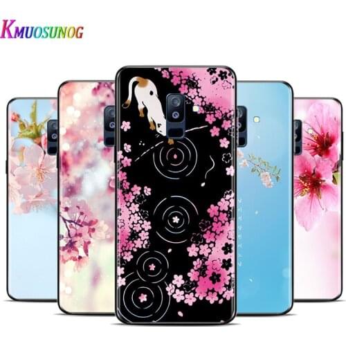 Japanese cherry blossom For Samsung Galaxy A9 A8S A8 A7 A6S A6 A5 A3 A750 Plus 2018 2017 2016 Star Black Phone Case