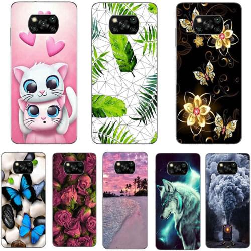 Case For Xiaomi Poco X3 NFC 6.67 inch Silicone Soft TPU Phone Cover For Xiaomi Poco X3 NFC Case Butterfly Protective Case Bumper
