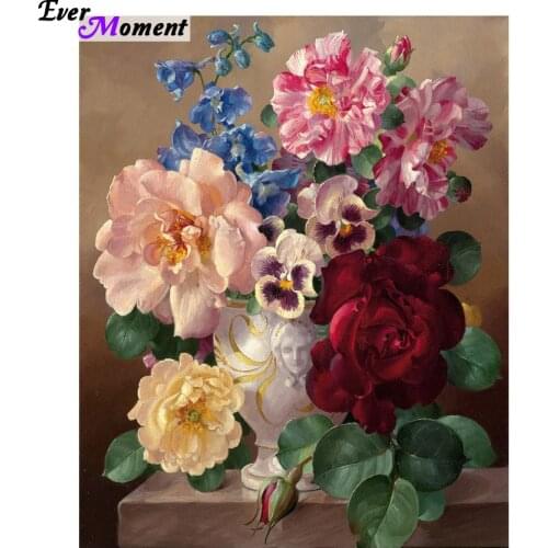 Diy Diamond painting Cross stitch kit of gorgeous flowers Diamond embroidery 3D square Diamond Mosaic full roll up ASF102